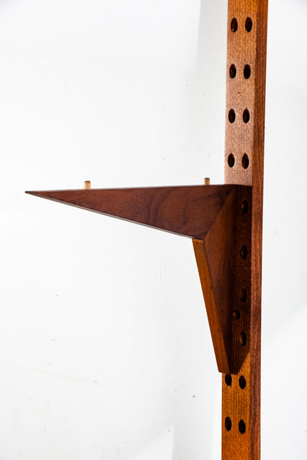 Mid Century Danish Modern Cado Wall Unit Single Upright Bracket Shelving Wood Teak Rosewood Beech Poul Cadovius - Image 4