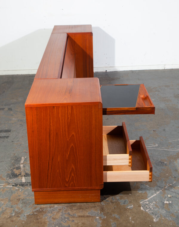 Mid Century Danish Modern Headboard Bed Frame Torring Teak Nighstands Queen Denmark Drawers - Image 6