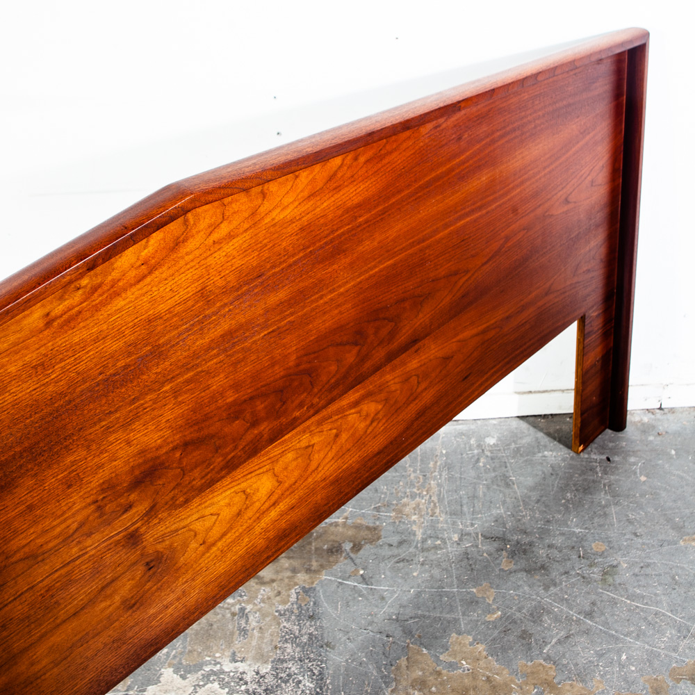 Mid Century Modern Headboard King S Bed Frame Solid Walnut Wood American Vintage Brown Saltman Handcrafted - Image 8