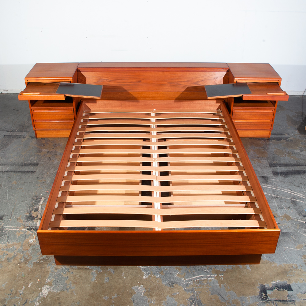 Mid Century Danish Modern Headboard Bed Frame Torring Teak ...