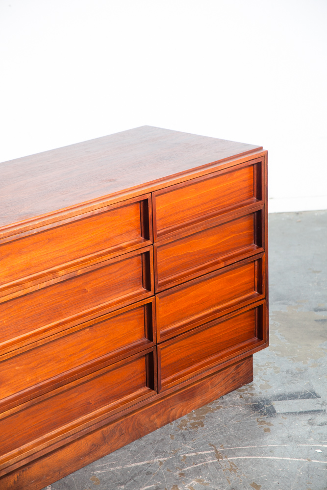 Mid Century Modern Dresser Credenza 12 Drawer Brown Saltman Walnut John Keal Mcm Danish Wide Media - Image 5