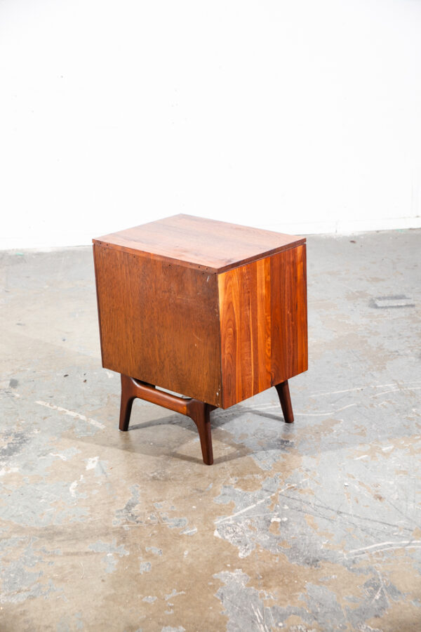 Mid Century Modern Nightstand End Side Table Solid Walnut Ace Hi Prelude Danish Sliding Doors Cabinet California Design - Image 10