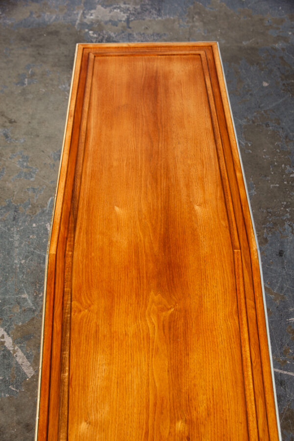 Mid Century Modern Coffee Table Surfboard Blonde Restored Brass Vintage Denmark Danish - Image 5