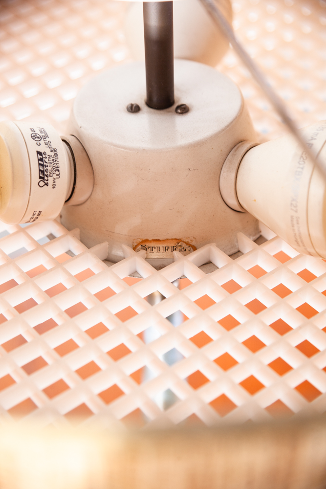 Mid Century Modern Table Lamp Tommi Parzinger Stiffel Wood 3 Light Lighting Mcm Round Large Tall Solid Walnut Metal Lightolier - Image 6