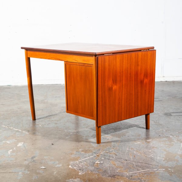 Mid Century Danish Modern Desk Drop Leaf Sliding Drawers Arne Vodder File Office Denmark - Image 3
