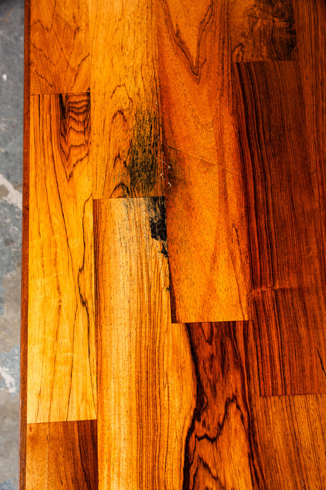 Mid Century Danish Modern Coffee Table Brazilian Rosewood Wide Patchwork Denmark Restored Large - Image 7