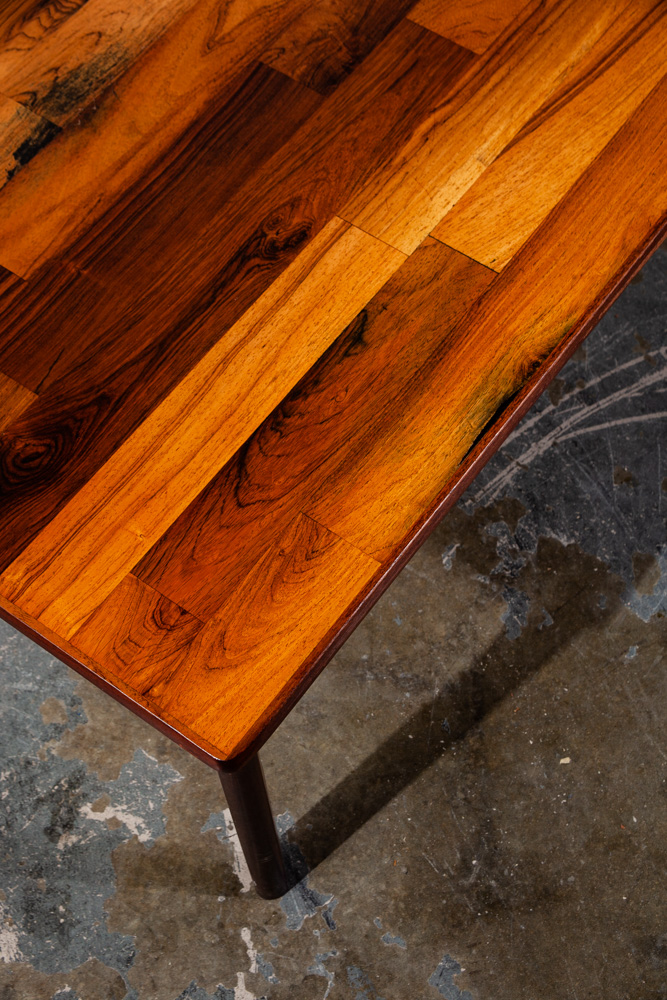 Mid Century Danish Modern Coffee Table Brazilian Rosewood Wide Patchwork Denmark Restored Large - Image 10