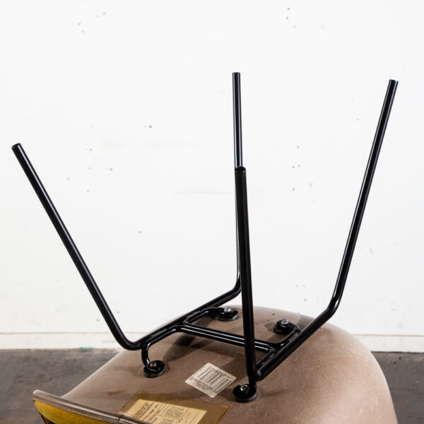 Mid Century Modern Shell Chairs 2 Fiberglass Herman Miller Eames Mustard Yellow Arm Set Armchair DAX H Base - Image 10
