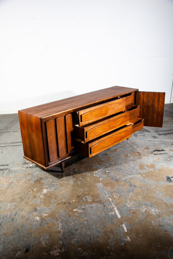 Mid Century Modern Dresser Credenza 9 Drawer American Martinsville Vintage Mcm Denmark Drexel Broyhill - Image 9