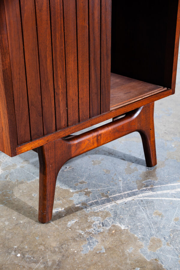 Mid Century Modern Nightstand End Side Table Solid Walnut Ace Hi Prelude Danish Sliding Doors Cabinet California Design - Image 9