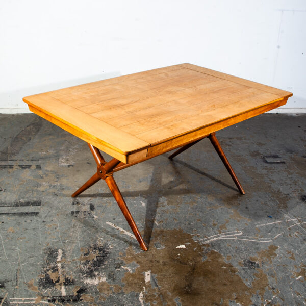 Mid Century Modern Dining Table Paul Mccobb Walter of Wabash Extension Restored Vintage Farm House - Image 2