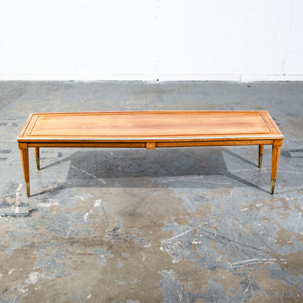 Mid Century Modern Coffee Table Surfboard Blonde Restored Brass Vintage Denmark Danish - Image 2