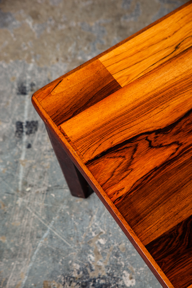 Mid Century Danish Modern Coffee Table Brazilian Rosewood Wide Patchwork Denmark Restored Large - Image 6