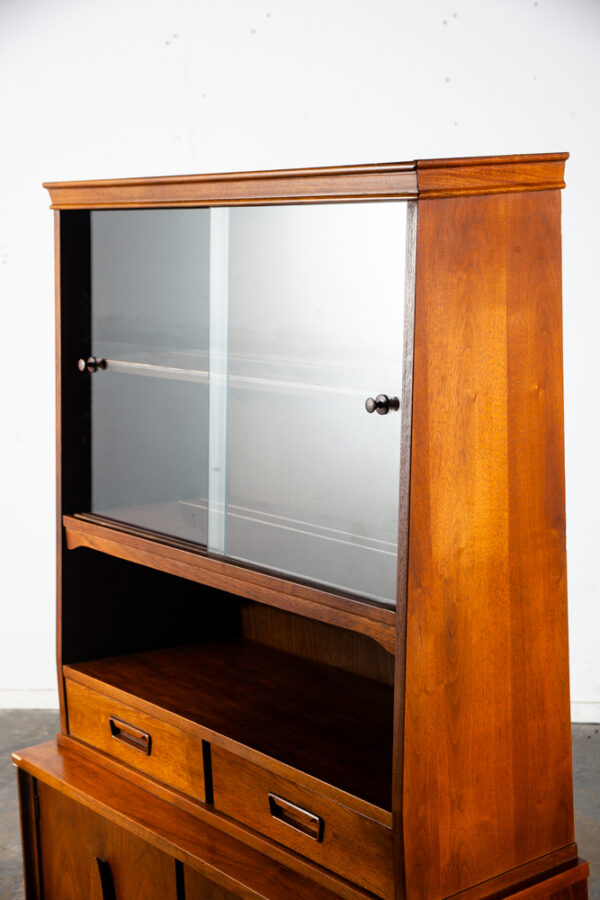 Mid Century Modern China Cabinet Hutch Cabinet Glass Garrison Furniture Vintage Danish - Image 11