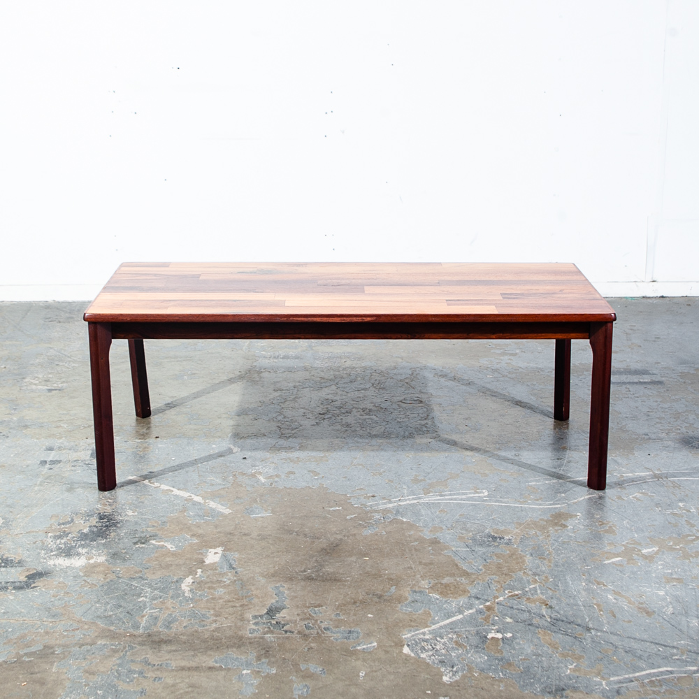 Mid Century Danish Modern Coffee Table Brazilian Rosewood Wide Patchwork Denmark Restored Large - Image 4