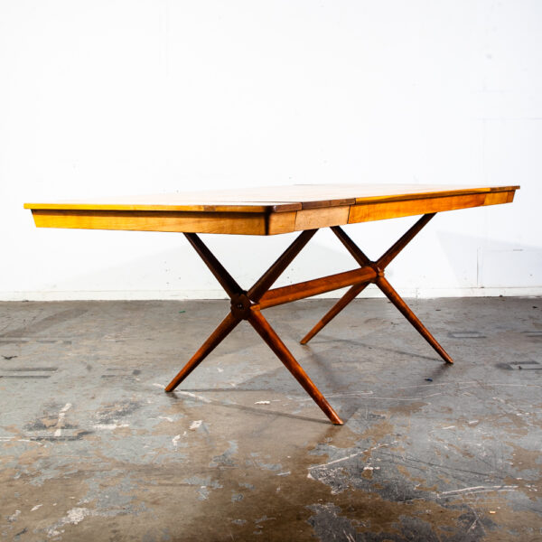 Mid Century Modern Dining Table Paul Mccobb Walter of Wabash Extension Restored Vintage Farm House - Image 3