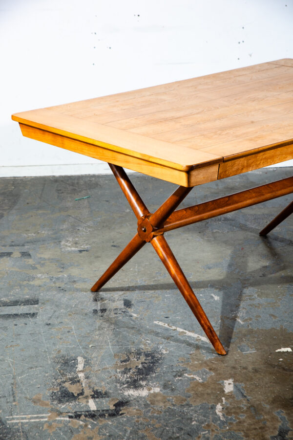 Mid Century Modern Dining Table Paul Mccobb Walter of Wabash Extension Restored Vintage Farm House - Image 9