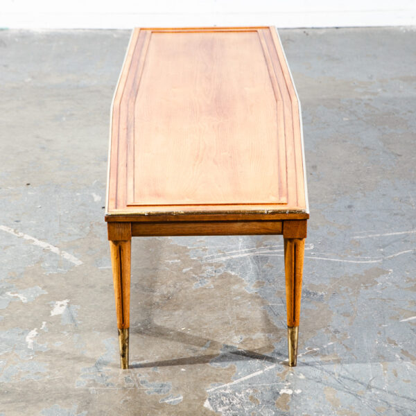 Mid Century Modern Coffee Table Surfboard Blonde Restored Brass Vintage Denmark Danish - Image 6