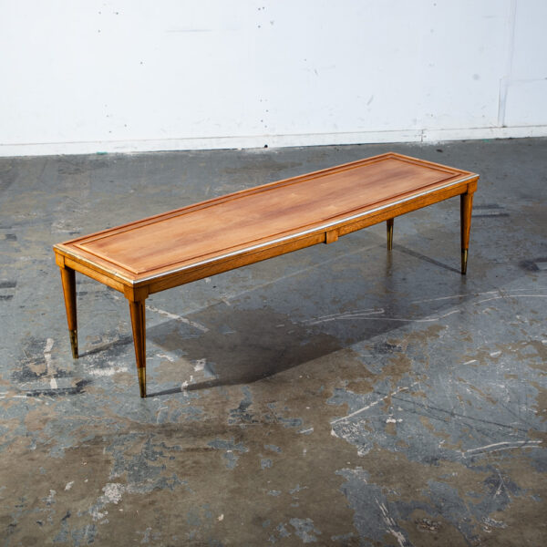 Mid Century Modern Coffee Table Surfboard Blonde Restored Brass Vintage Denmark Danish - Image 3