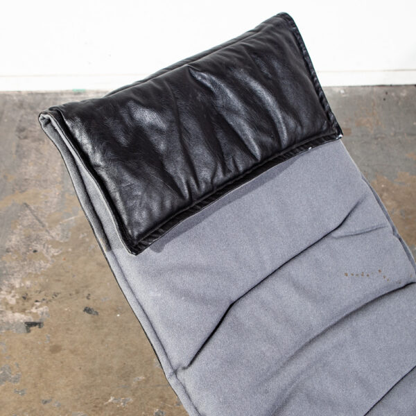 Mid Century Danish Modern Lounge Chair Chaise Black Leather Westnofa Reversible - Image 7