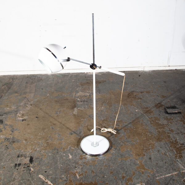 Mid Century Modern Floor Lamp Eyeball Orb Sonneman Lightolier White Space Age Adjustable Vintage Light Lighting - Image 2