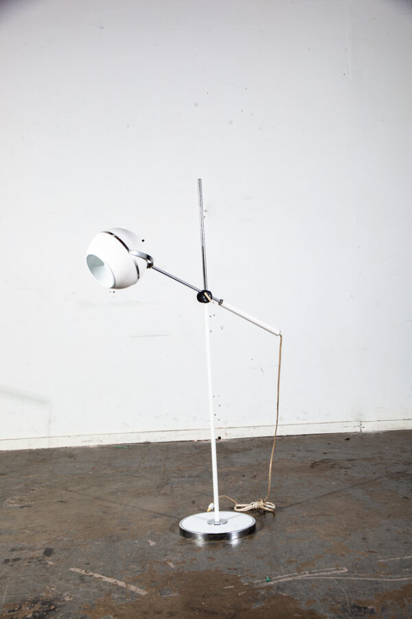 Mid Century Modern Floor Lamp Eyeball Orb Sonneman Lightolier White Space Age Adjustable Vintage Light Lighting - Image 9