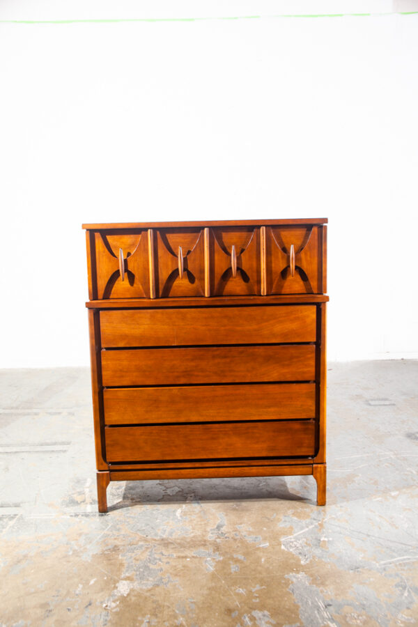 Mid Century Modern Dresser Highboy 5 Drawer Williams Walnut Broyhill High Danish Denmark  Broyhill Drexel - Image 7