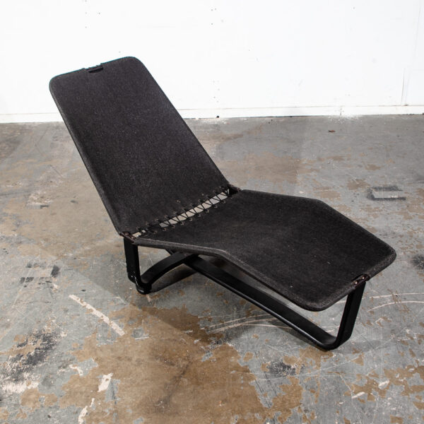 Mid Century Danish Modern Lounge Chair Chaise Black Leather Westnofa Reversible - Image 5
