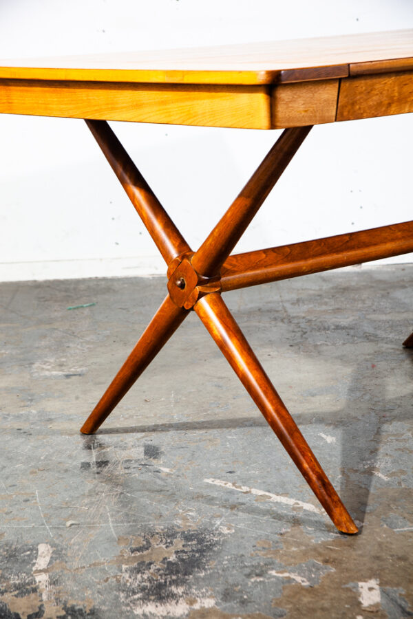 Mid Century Modern Dining Table Paul Mccobb Walter of Wabash Extension Restored Vintage Farm House - Image 10