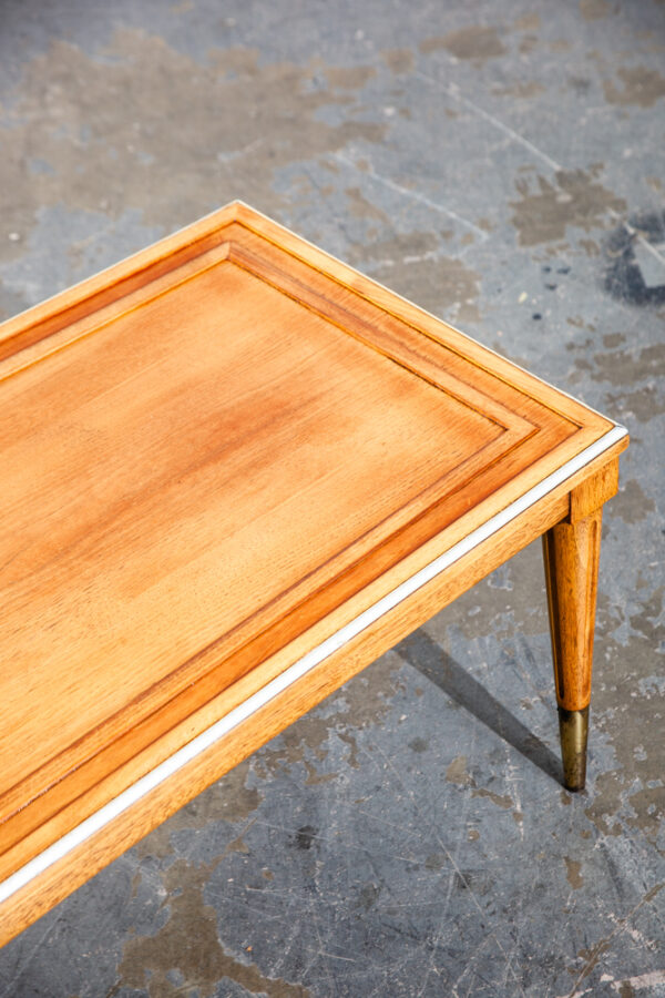 Mid Century Modern Coffee Table Surfboard Blonde Restored Brass Vintage Denmark Danish - Image 9