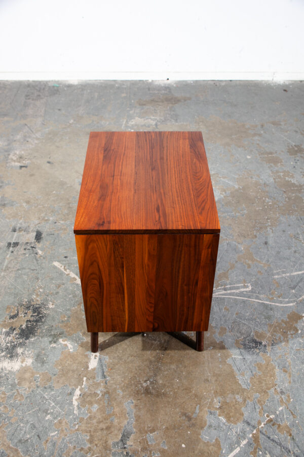 Mid Century Modern Nightstand End Side Table Solid Walnut Ace Hi Prelude Danish Sliding Doors Cabinet California Design - Image 5