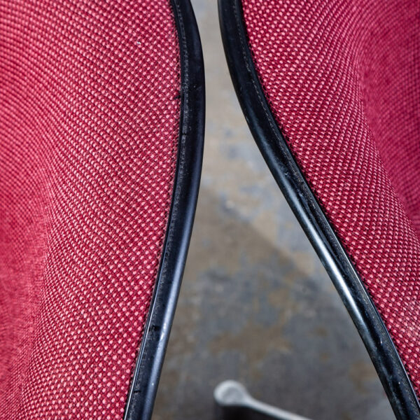 Mid Century Modern Chairs 4 Herman Miller La Fonda Charles Eames Burgundy Arm Vintage Model 1730 Alexander Girard Fabric - Image 11
