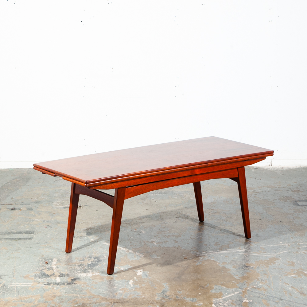 Mid Century Danish Modern Coffee Table Teak Elevator Dining Transforming Denmark Kai Kristiansen Expanding leafs Denmark - Image 9