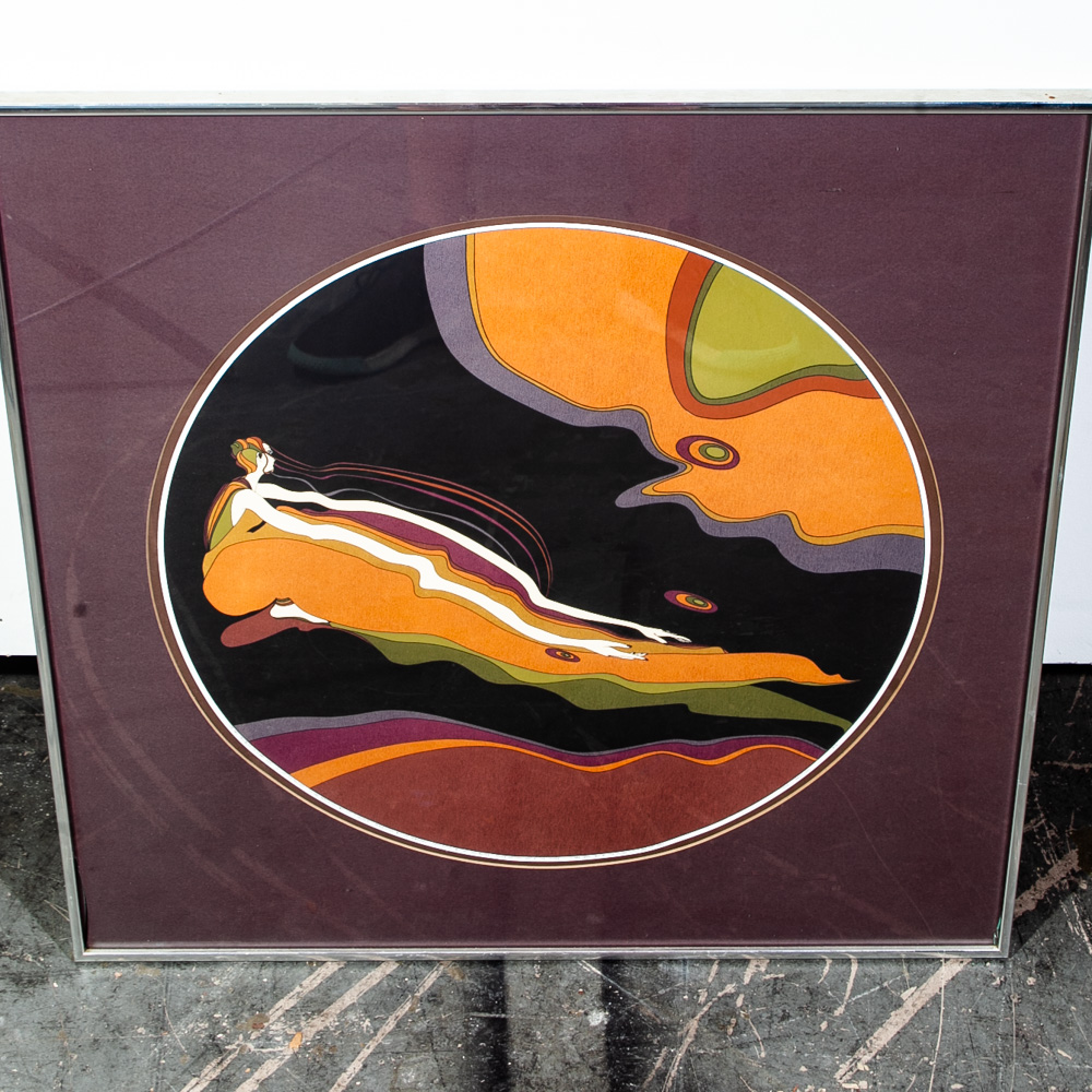 Mid Century Modern Lithograph John Luke Eastman 1975 Psychedelic Signed Numbered Original Wall Art # 13 / 200 - Image 2