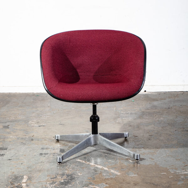 Mid Century Modern Chairs 4 Herman Miller La Fonda Charles Eames Burgundy Arm Vintage Model 1730 Alexander Girard Fabric - Image 6