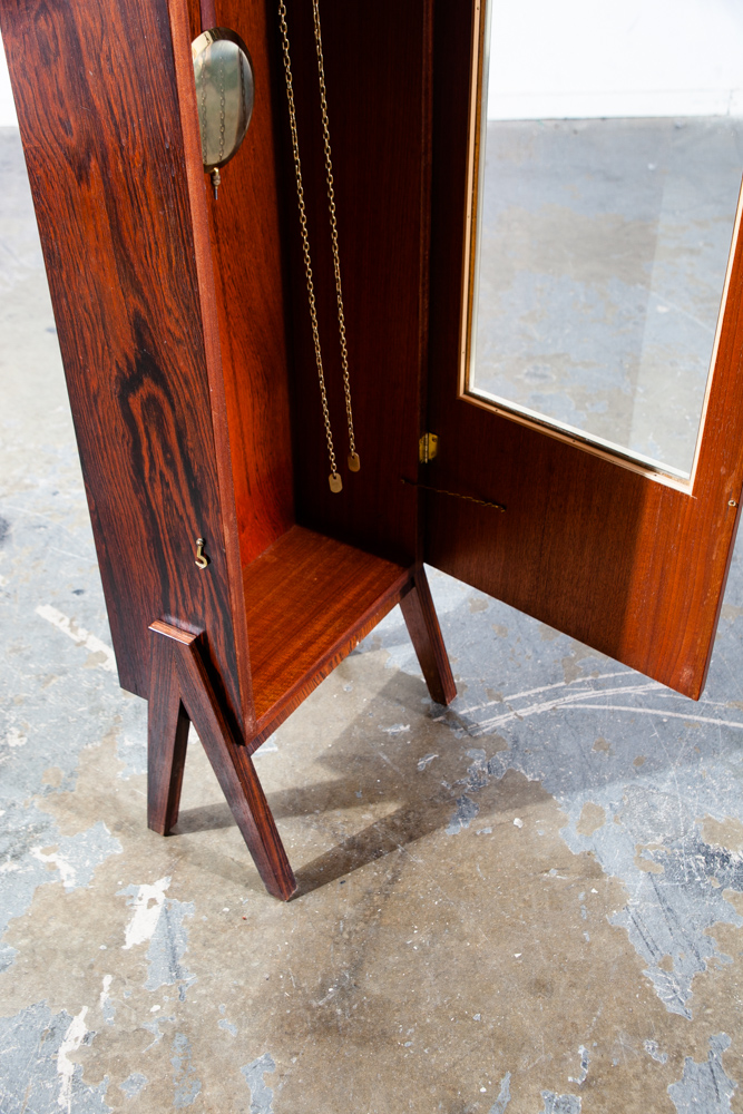 Mid Century Danish Modern Grandfather Clock Brazilian Rosewood Brixon Swiss Switzerland - Image 6