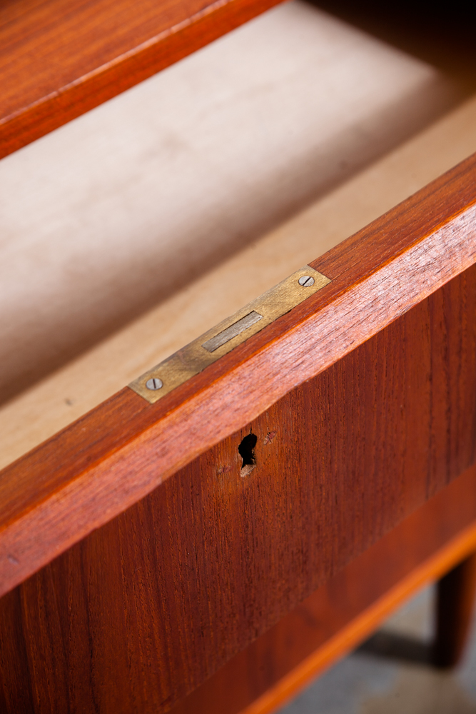 Mid Century Danish Modern Chest Drawers Dresser 3 drawer Solid Teak Wood Gunnar Nielsen Tibergaard Mcm Denmark - Image 10