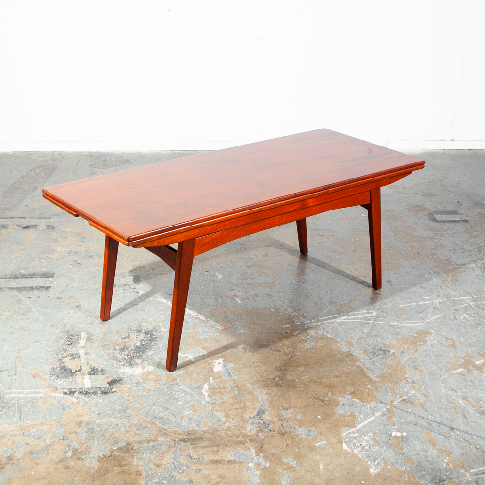 Mid Century Danish Modern Coffee Table Teak Elevator Dining Transforming Denmark Kai Kristiansen Expanding leafs Denmark