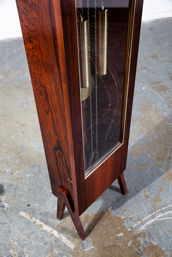 Mid Century Danish Modern Grandfather Clock Brazilian Rosewood Brixon Swiss Switzerland - Image 9