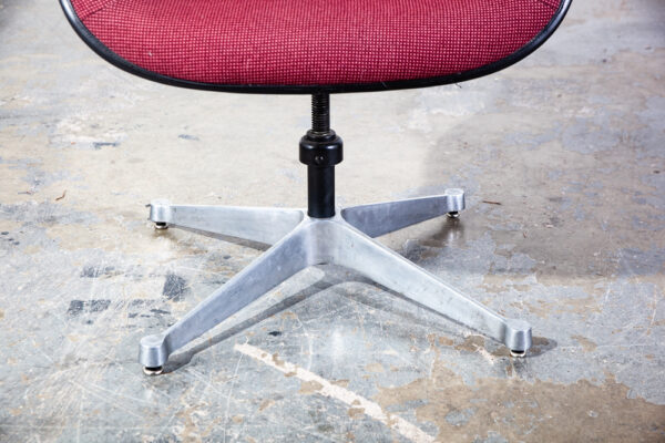 Mid Century Modern Chairs 4 Herman Miller La Fonda Charles Eames Burgundy Arm Vintage Model 1730 Alexander Girard Fabric - Image 9