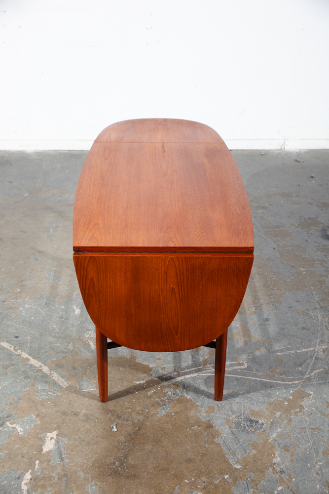 Mid Century Danish Modern Coffee Table Teak Extension Leaf Surfboard Shelf Mcm Expanding Drop leaf - Image 12