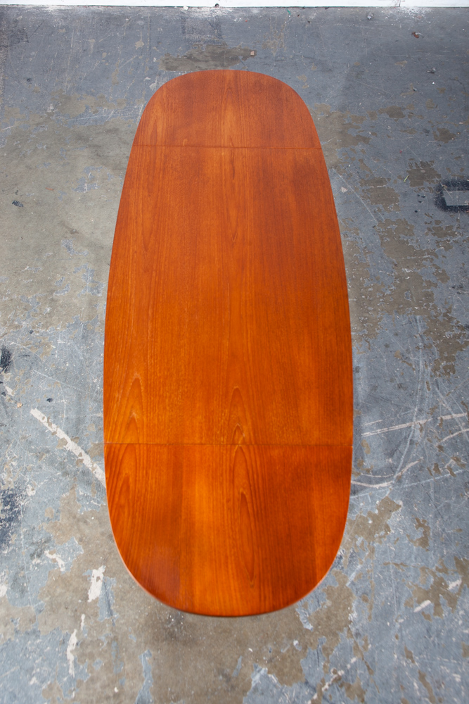 Mid Century Danish Modern Coffee Table Teak Extension Leaf Surfboard Shelf Mcm Expanding Drop leaf - Image 4