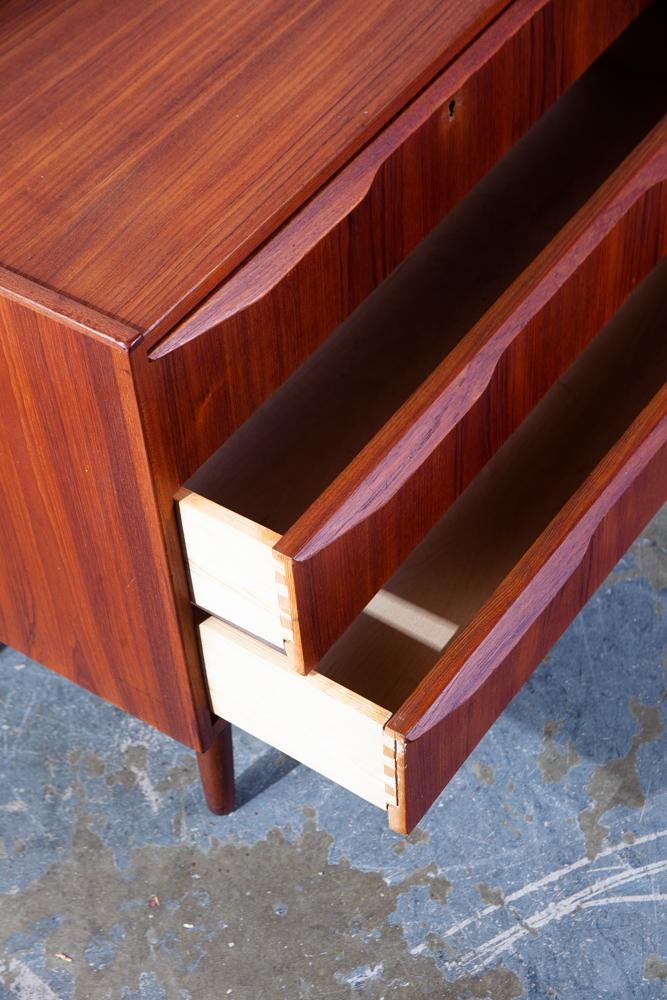 Mid Century Danish Modern Chest Drawers Dresser 3 drawer Solid Teak Wood Gunnar Nielsen Tibergaard Mcm Denmark - Image 9