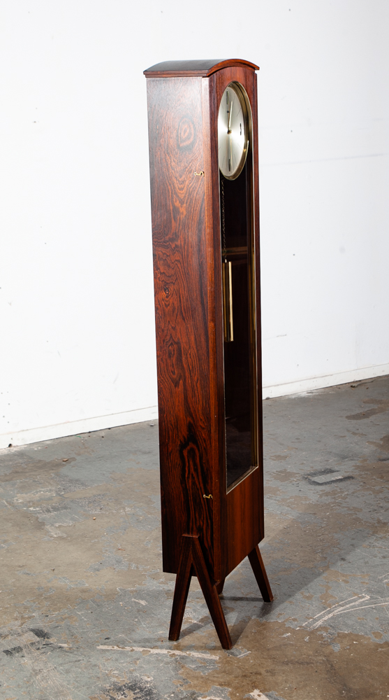 Mid Century Danish Modern Grandfather Clock Brazilian Rosewood Brixon Swiss Switzerland - Image 3