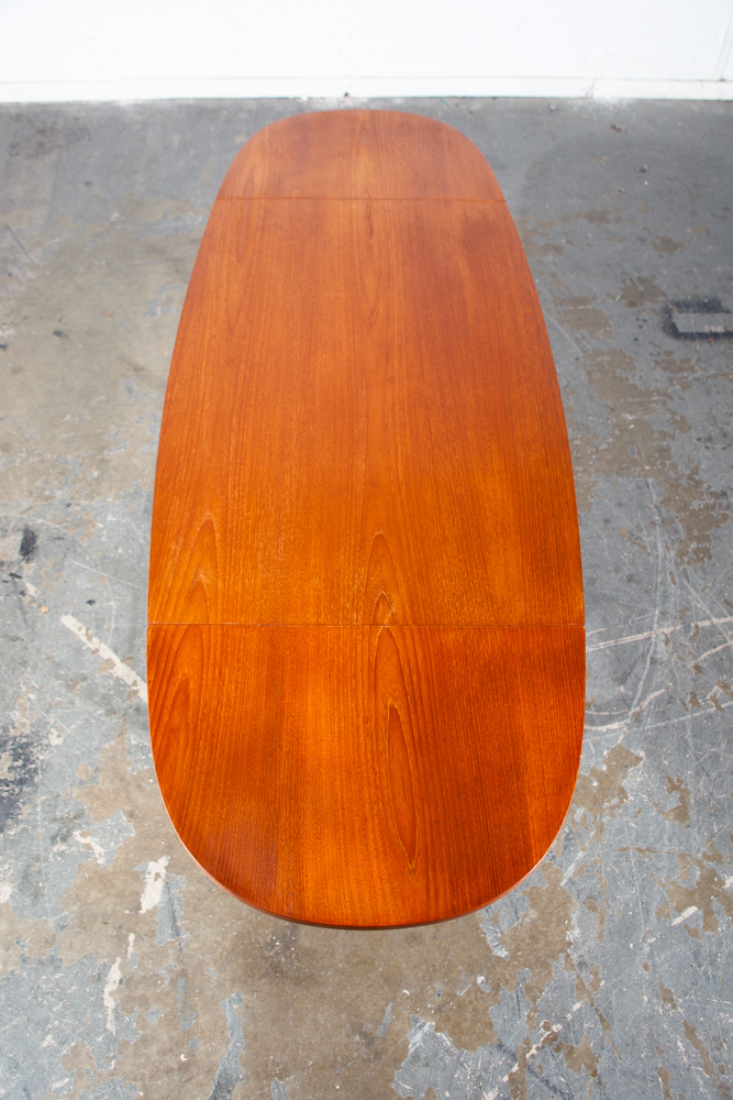 Mid Century Danish Modern Coffee Table Teak Extension Leaf Surfboard Shelf Mcm Expanding Drop leaf - Image 5