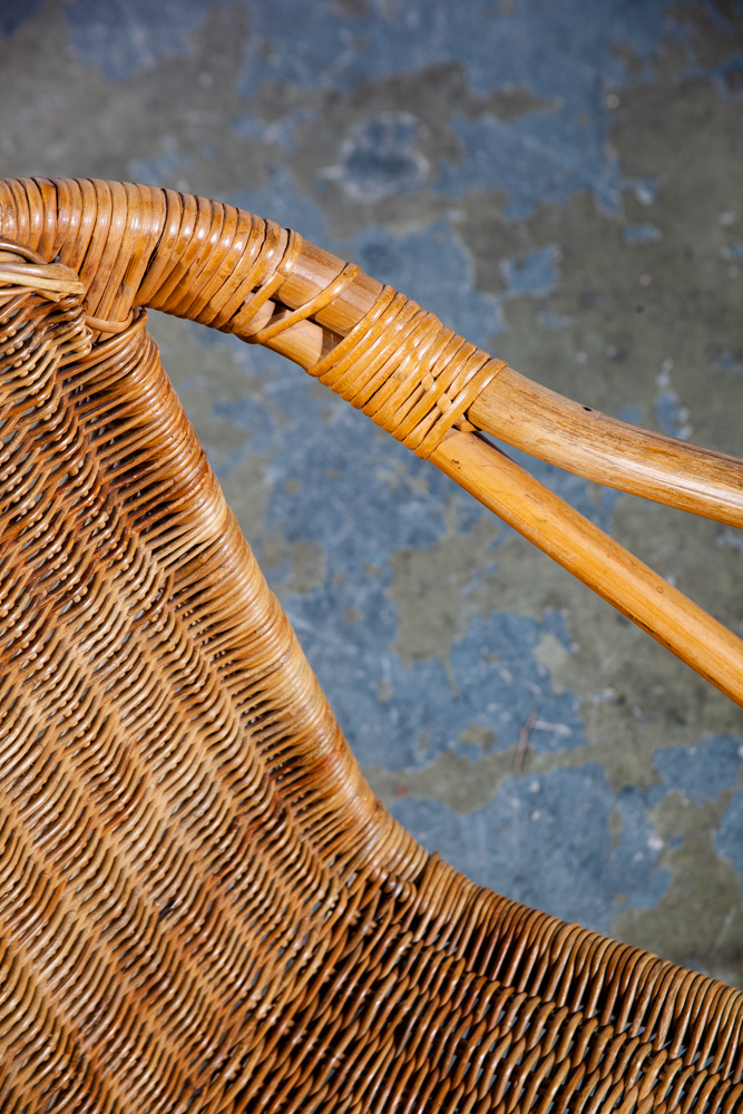 Mid Century Modern Lounge Chair Hoop Iron Bamboo Boho Arthur Umanoff Basket Mcm - Image 7