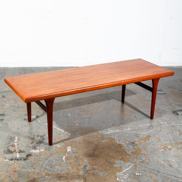 Mid Century Danish Modern Coffee Table Solid Teak Wood Surfboard Large Wide Denmark Grete Jalk