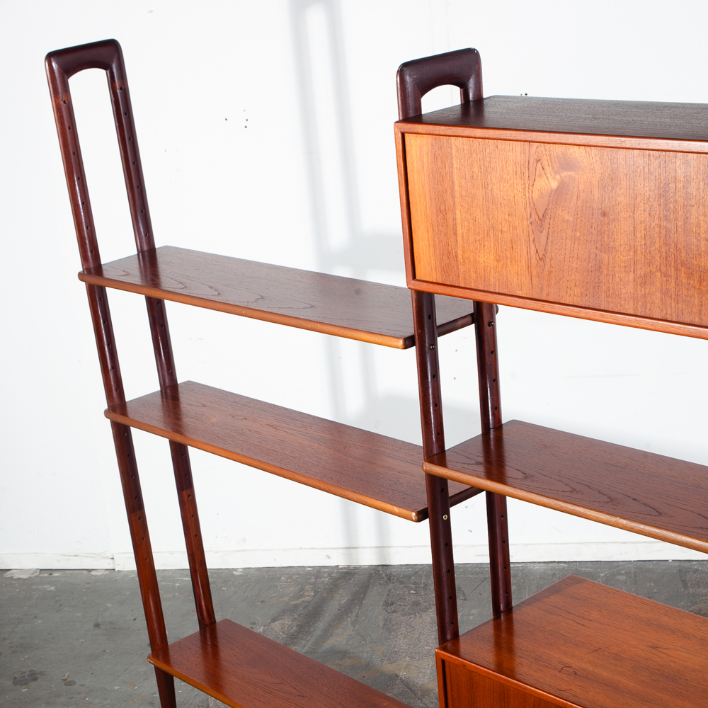 Mid Century Danish Modern Room Divider Wall Unit Teak Kurt Ostervig KP Mobler Modular Adjustable 2 Bay Cado Floating Freestanding - Image 10