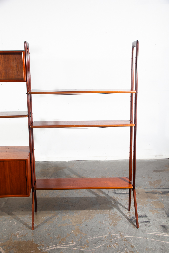 Mid Century Danish Modern Room Divider Wall Unit Teak Kurt Ostervig KP Mobler Modular Adjustable 2 Bay Cado Floating Freestanding - Image 6