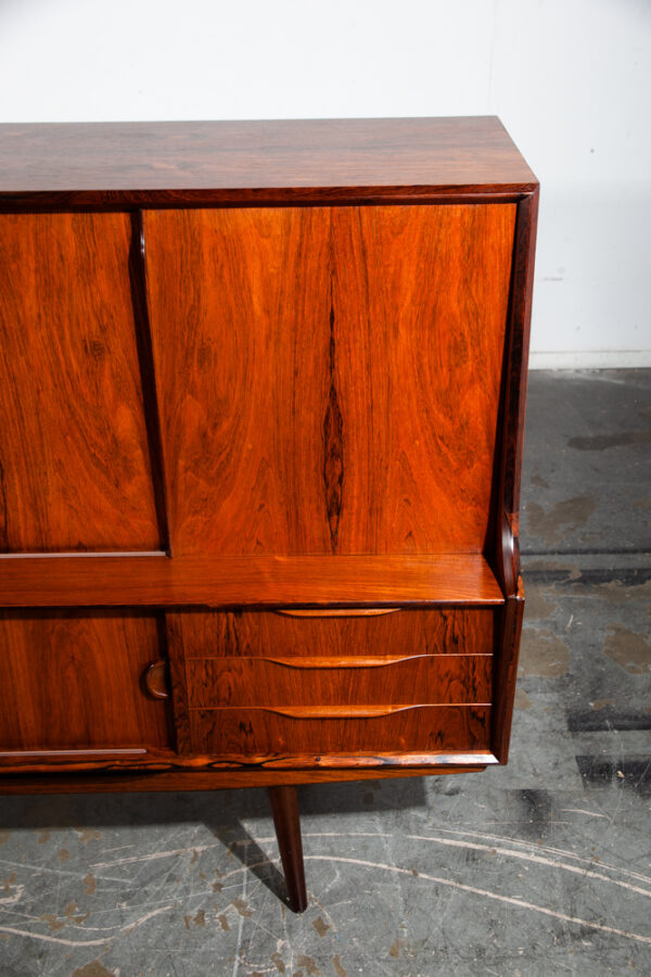 Mid Century Danish Modern Credenza Sideboard Brazilian Rosewood Large Denmark Bar Storage Arne Vodder Finn Juhl - Image 7